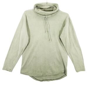Enter The Void Shirt Womens Size S Green Long Sleeve Cowl Neck Cotton Tunic Top